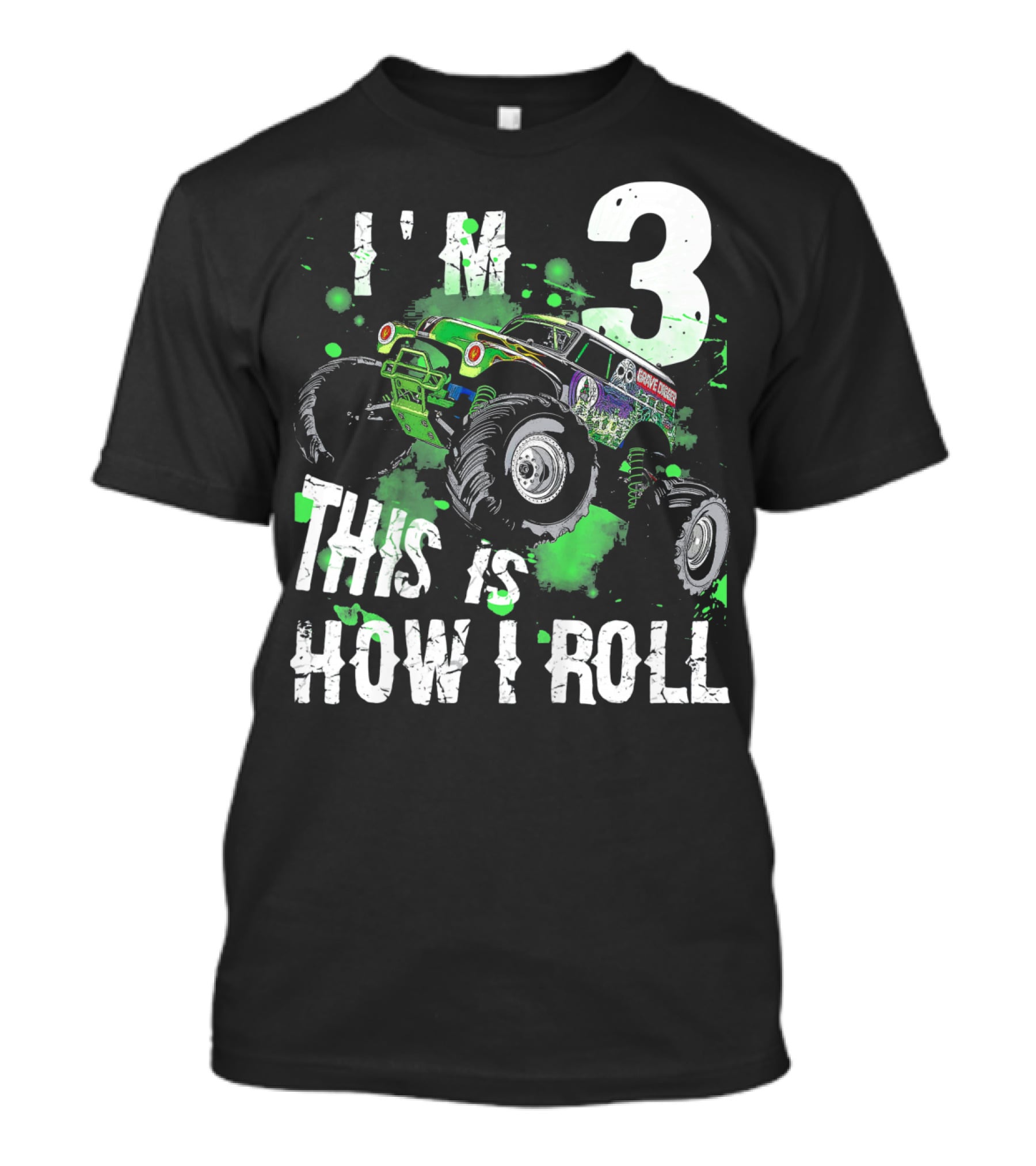 I'm 3 This Is How I Roll Kids Monster Truck T-Shirt