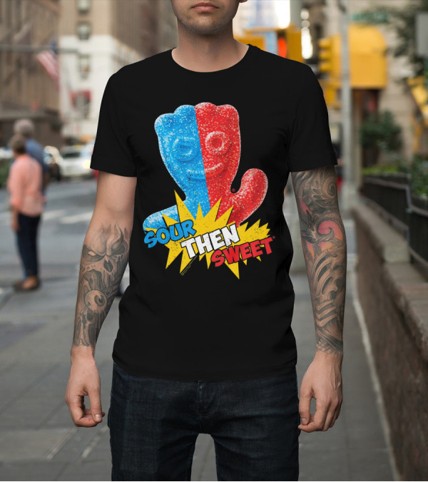 Shirt: Sour Patch Kids Sour Then Sweet Candy Blue Red Explosion T-Shirt Sour Patch Kids Sour Then Sweet Candy Blue Red Explosion T-Shirt