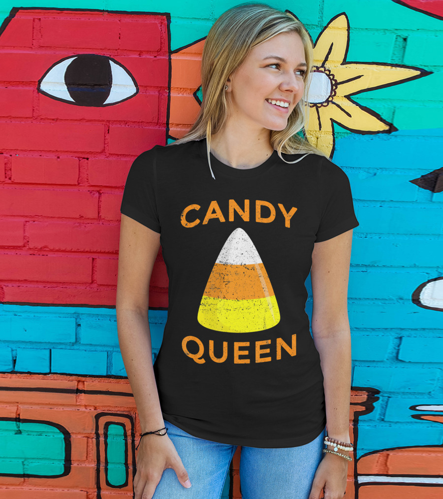 Candy Corn Queen Halloween Costume Iconic Treat T-Shirt
