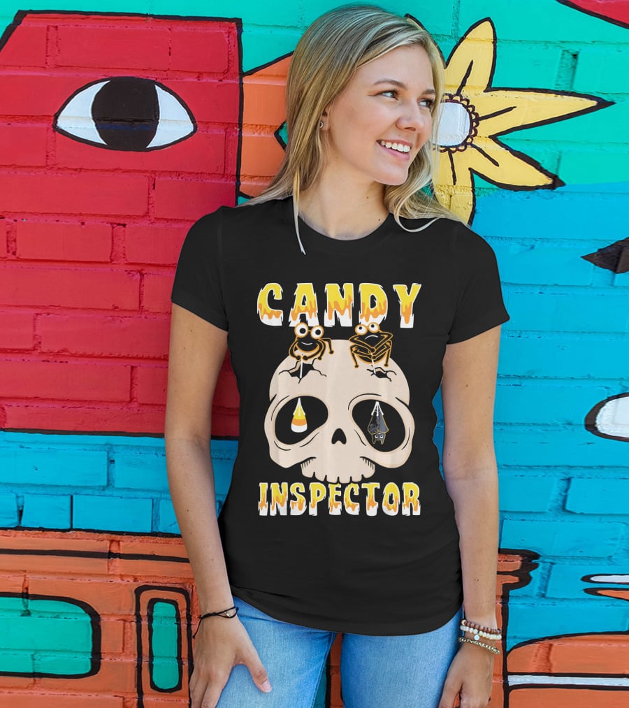 Candy Inspector Funny Skull Halloween Costume T-Shirt