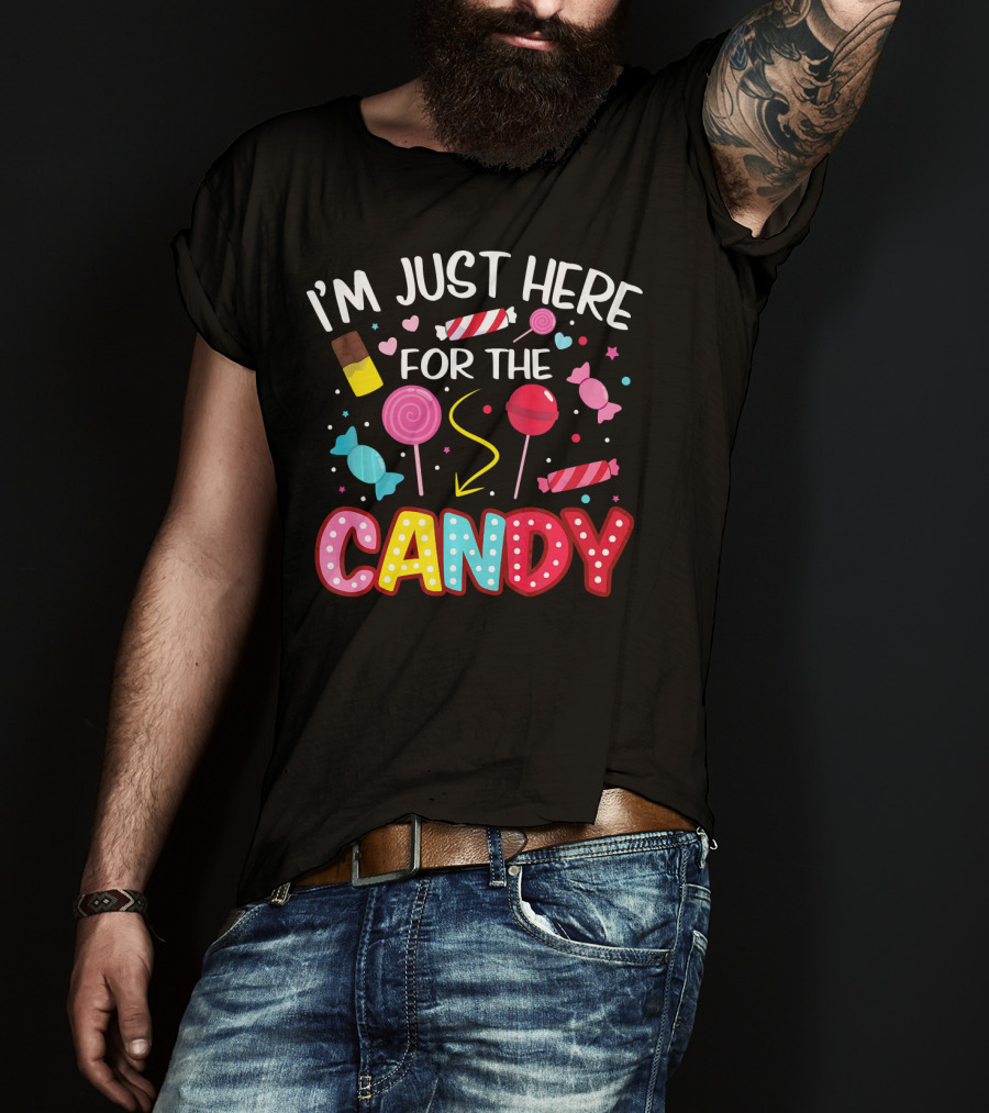 I'm Just Here For The Candy Lollipop Chocolate Halloween T-Shirt