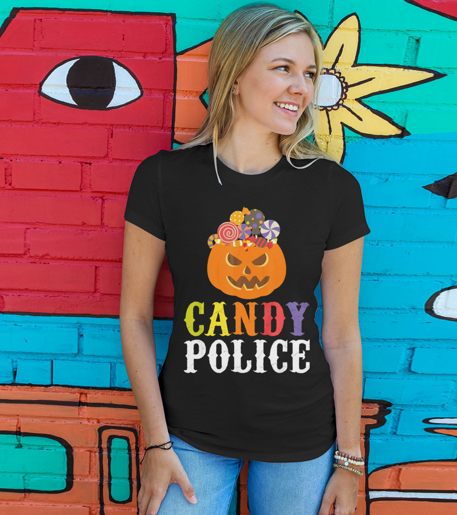 Candy Police Jack O Lantern Halloween Sweets T-Shirt