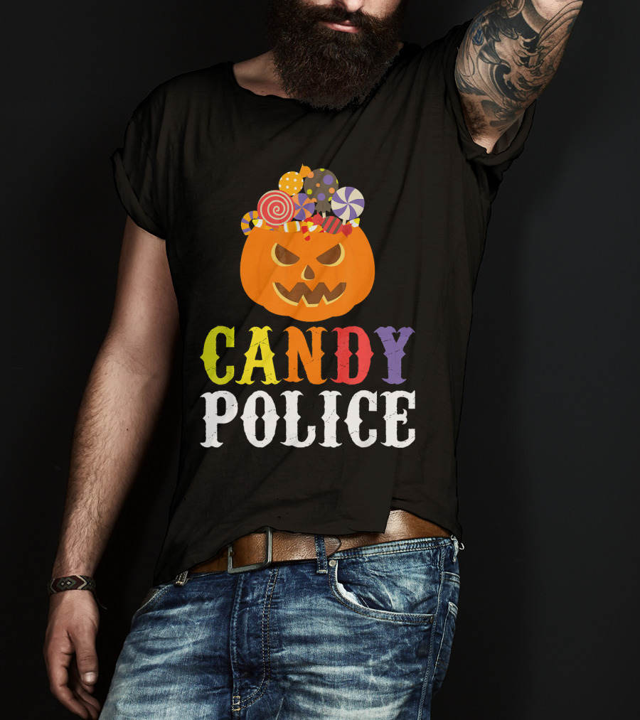 Candy Police Jack O Lantern Halloween Sweets T-Shirt