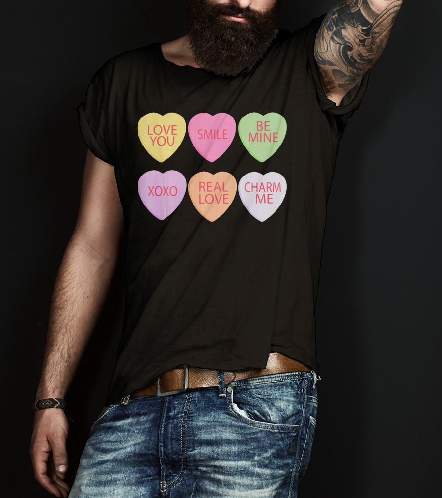 Valentines Sweetheart Cute Heart Love You Smile Be Mine XOXO Real Love Charm Me T-Shirt