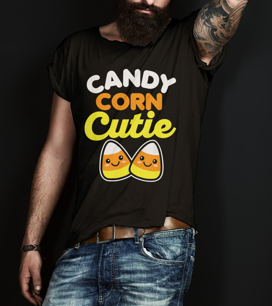 Candy Corn Cutie Halloween Smiling Kawaii Candy Corn Characters T-Shirt