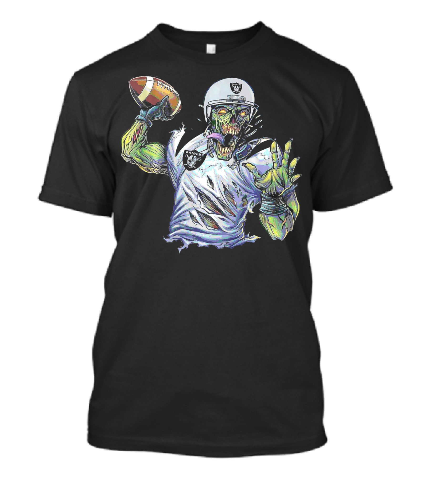 Raider Zombie Football Halloween Skull Horror Team T-Shirt