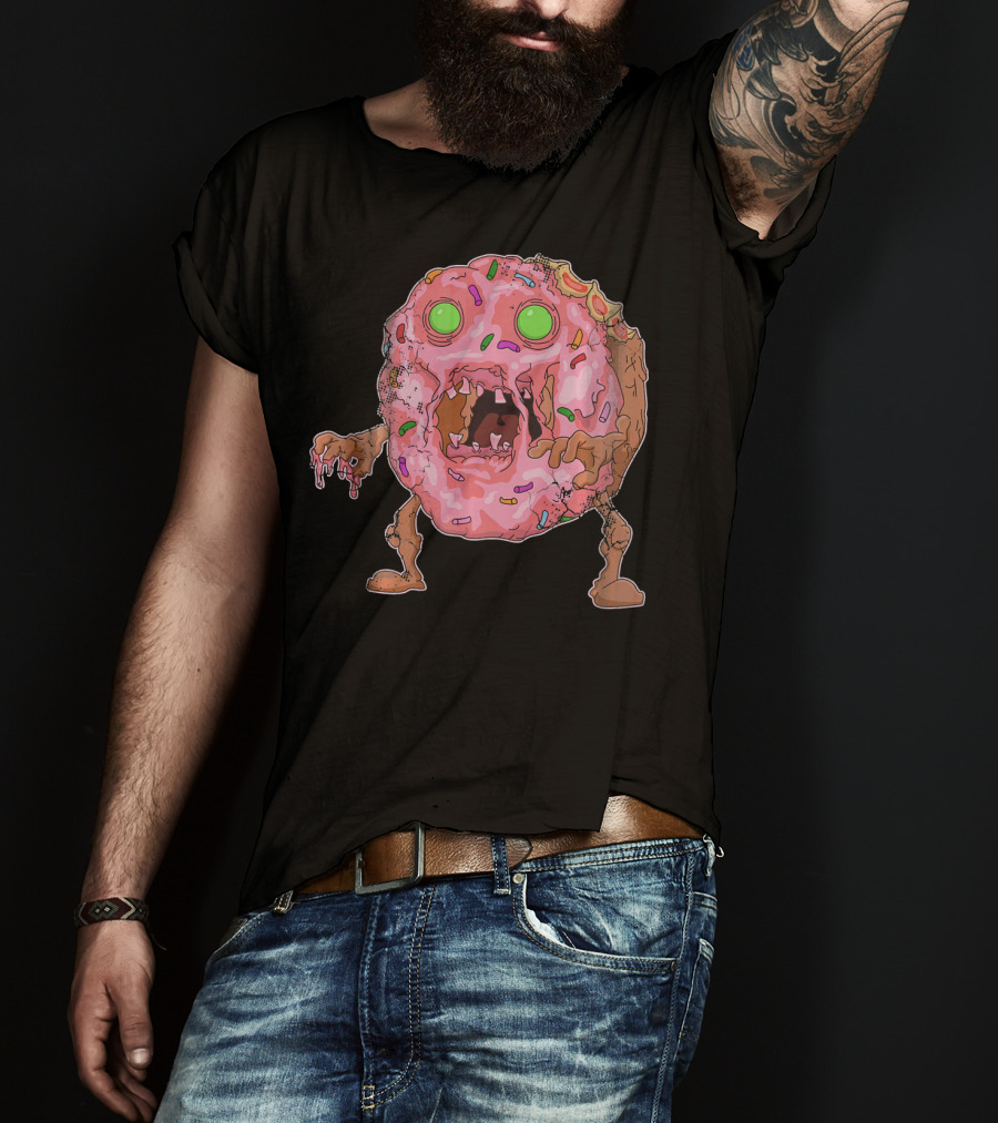 Halloween Zombie Donut Funny Zombies Hum Sprinkles Monster T-Shirt