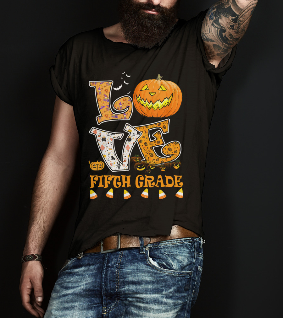 LOVE Halloween Fifth Grade T-Shirt