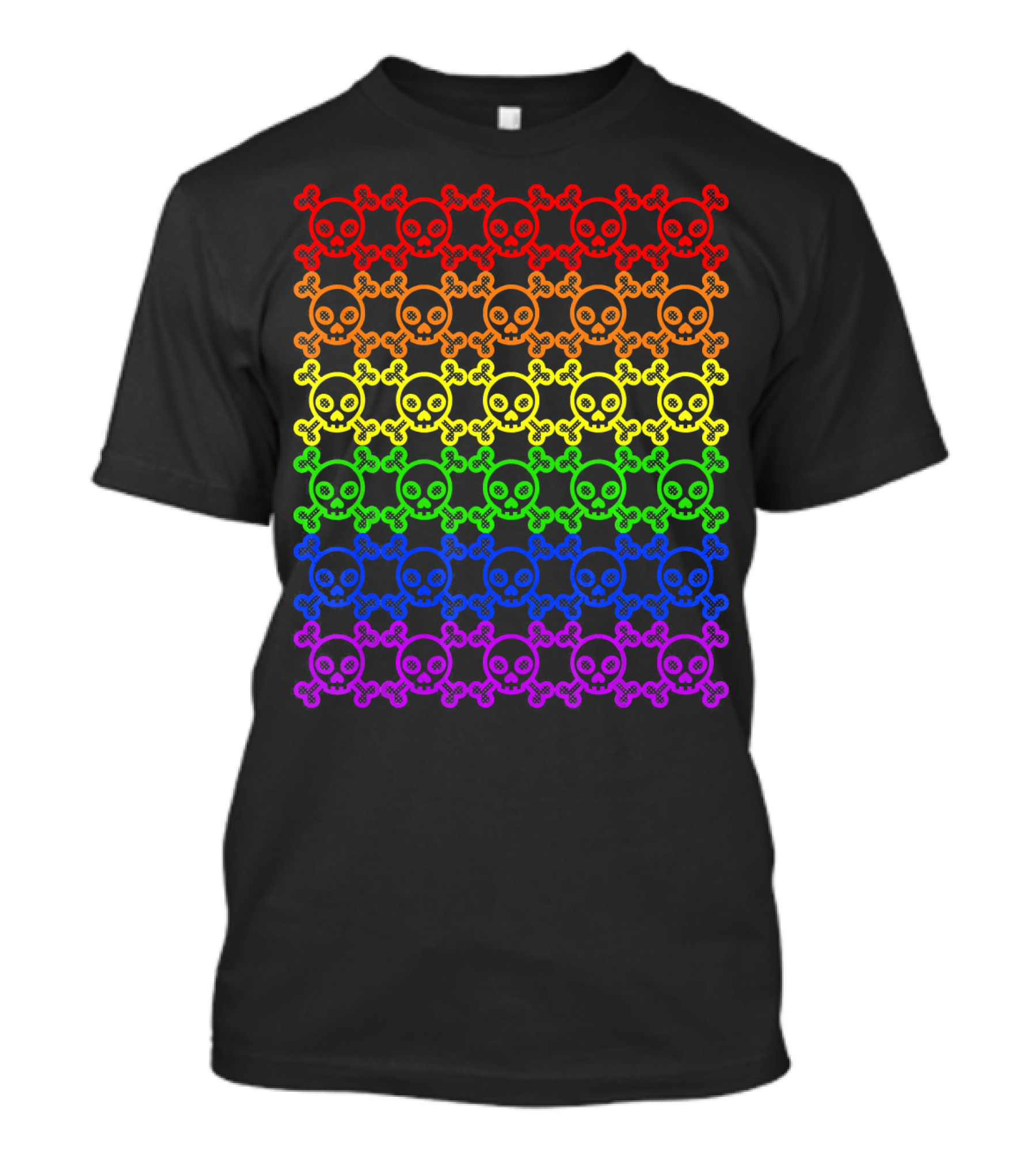 Rainbow Gay Pride Skull And Crossbones T-Shirt