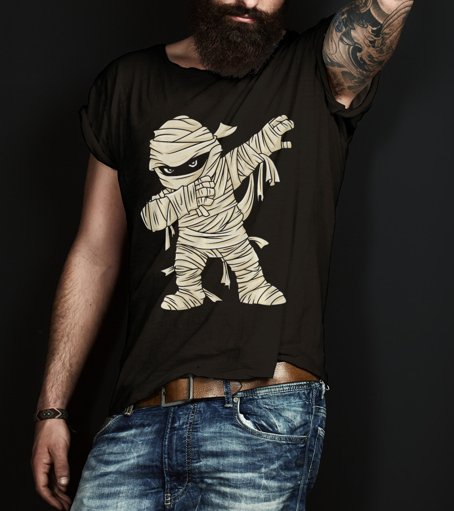 Dabbing Mummy Costume Dance Halloween Humor T-Shirt