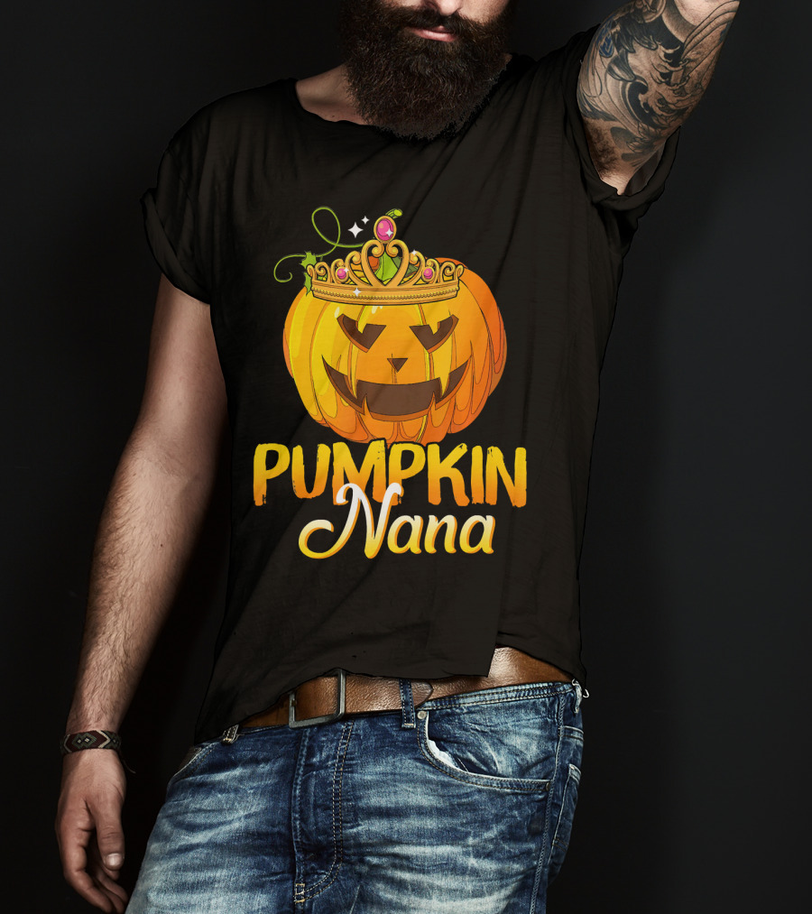 Pumpkin Nana Funny Halloween Cos Crown Jack-o'-Lantern T-Shirt