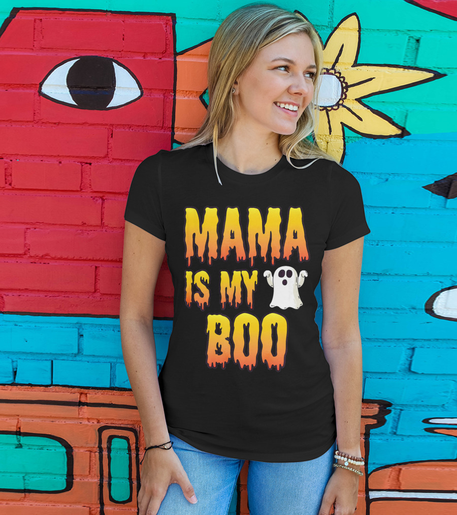 Mama Is My Boo Halloween Ghost Spirit T-Shirt