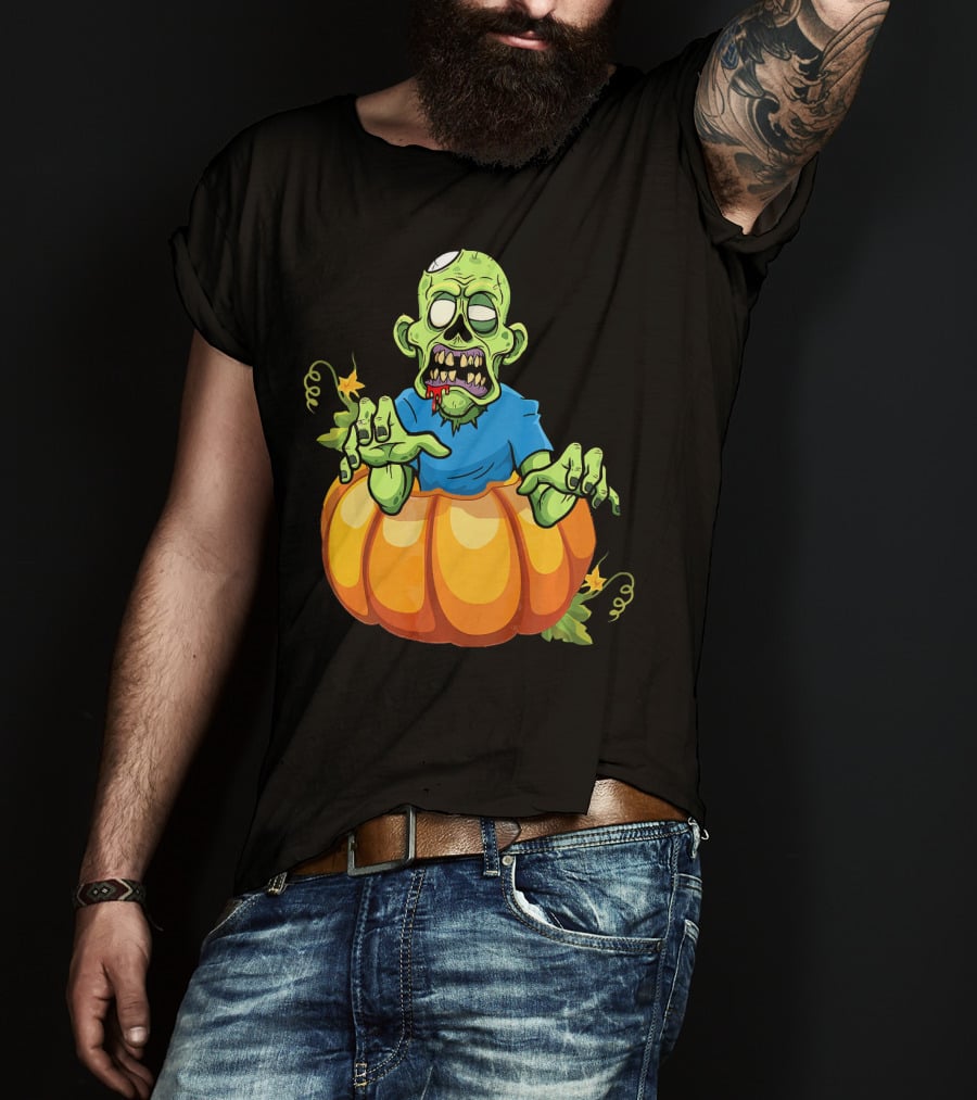 Zombie Rising From Pumpkin T-Shirt