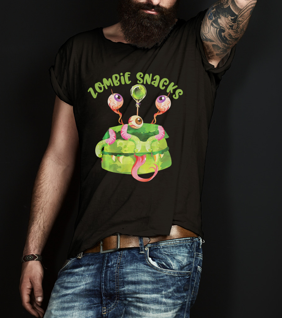 Zombie Snacks Halloween Fun Eyeballs T-Shirt