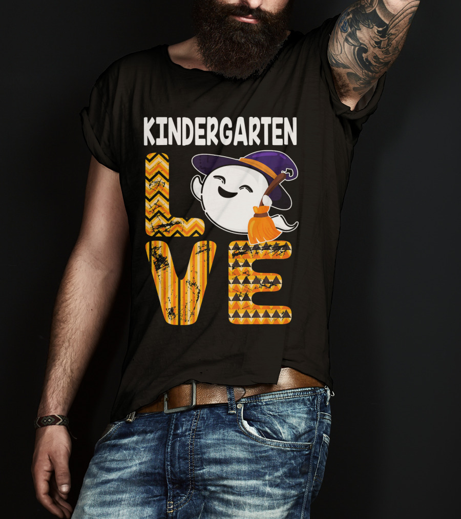 Kindergarten Love Cute Boo Ghost Halloween T-Shirt