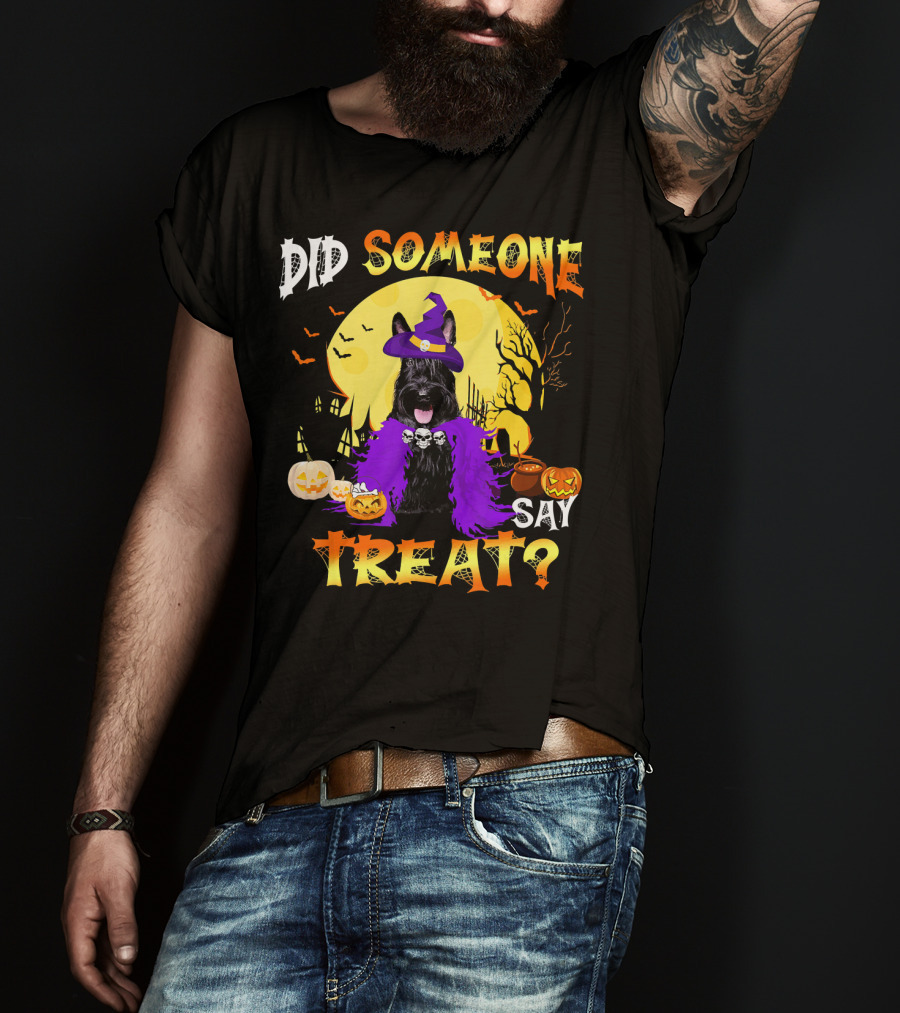 Scottish Terrier Dog Halloween Did Someone Say Treat? T-Shirt