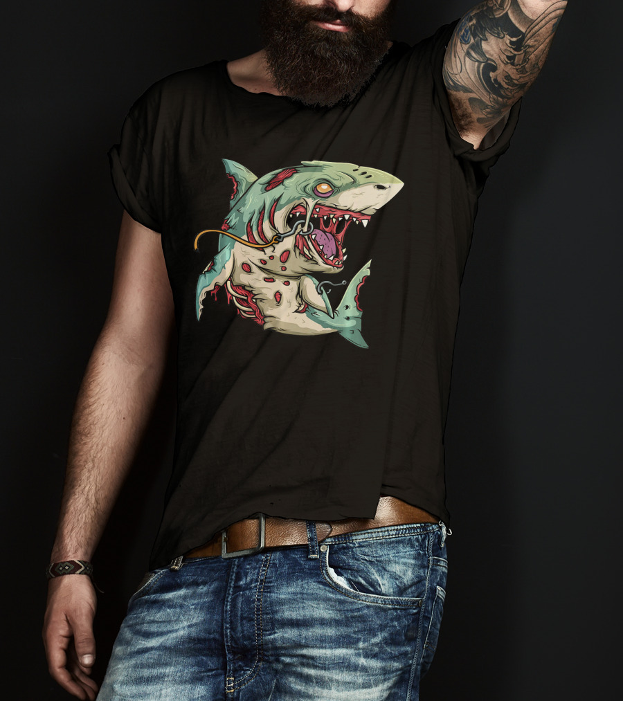 Zombie Shark Halloween Party Monster T-Shirt