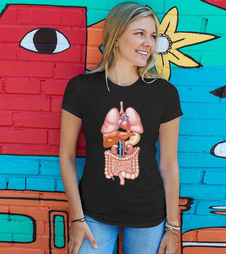Halloween Anatomy Internal Organ Diagram T-Shirt