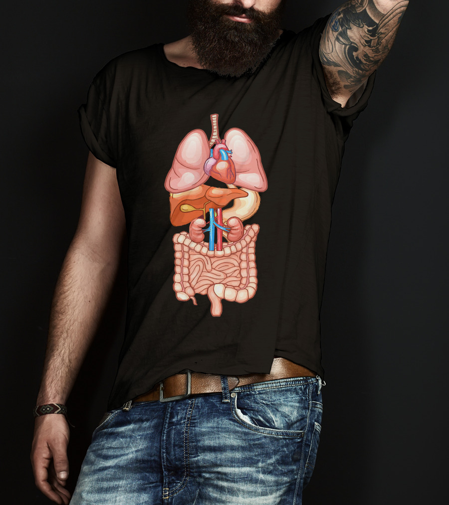 Halloween Anatomy Internal Organ Diagram T-Shirt