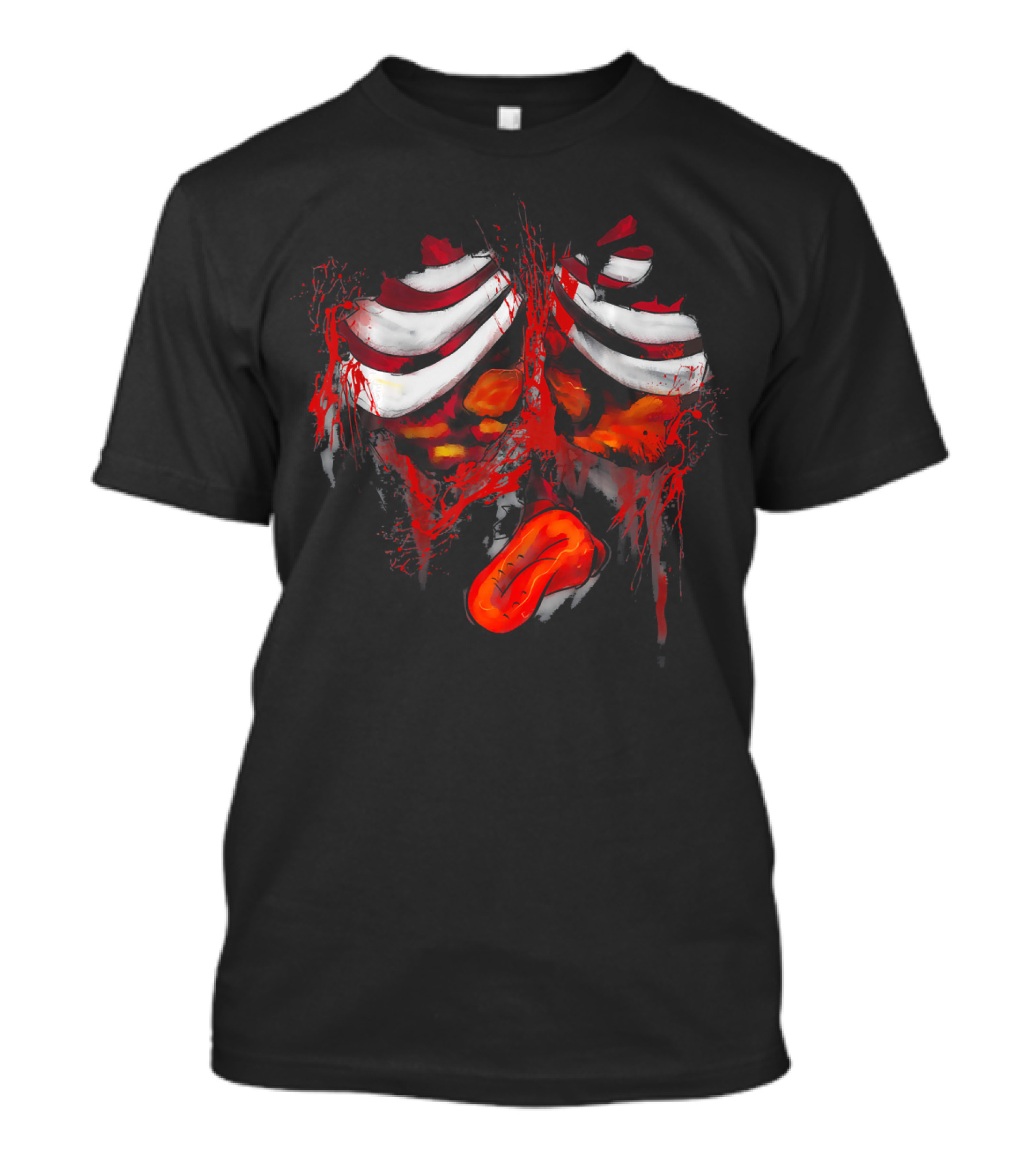 Grotesque Zombie Rib Cage And Entrails Halloween Costume T-Shirt