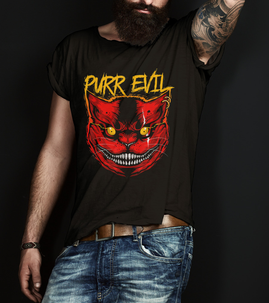 Purr Evil Cat For Halloween Saturday T-Shirt