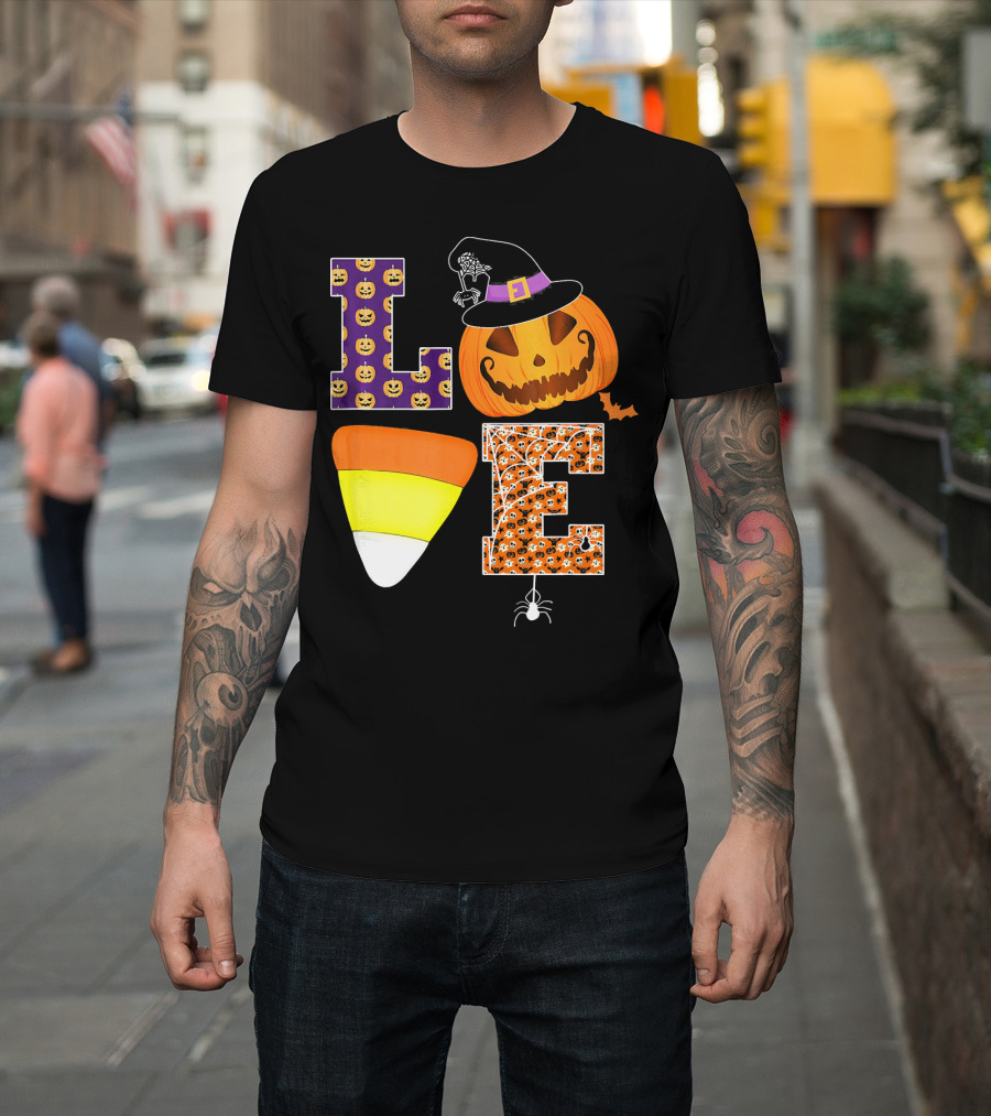 Halloween Pumpkin Candy Corn Love T-Shirt