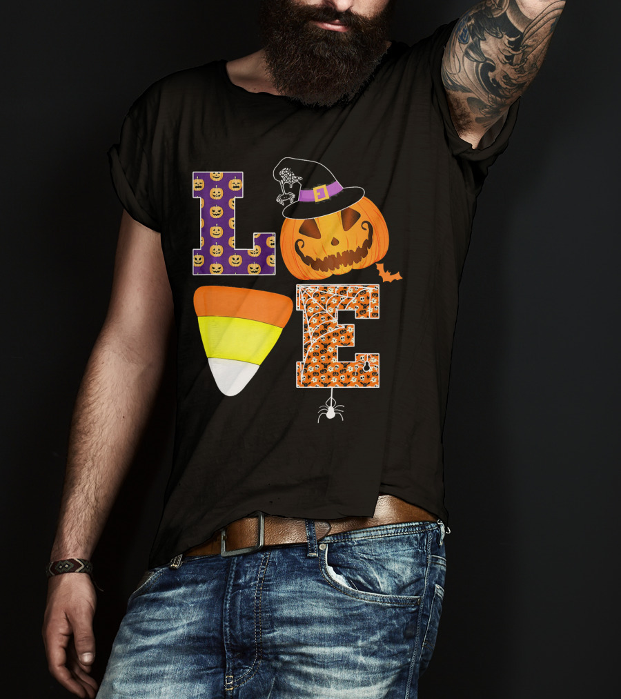 Halloween Pumpkin Candy Corn Love T-Shirt