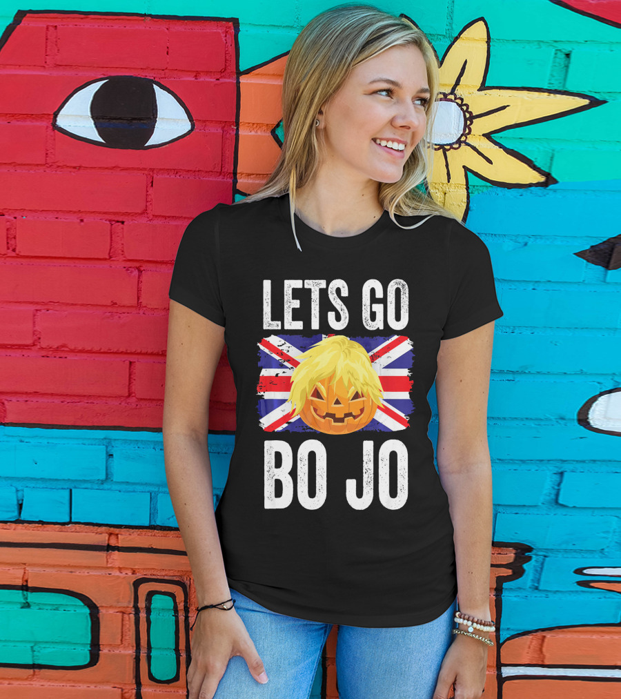 Lets Go Bo Jo Halloween Brexit Pumpkin Union Jack T-Shirt