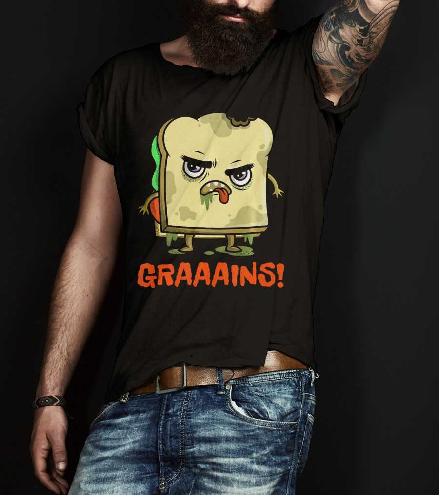 Halloween Zombie Sandwich Graaains Food Grains T-Shirt