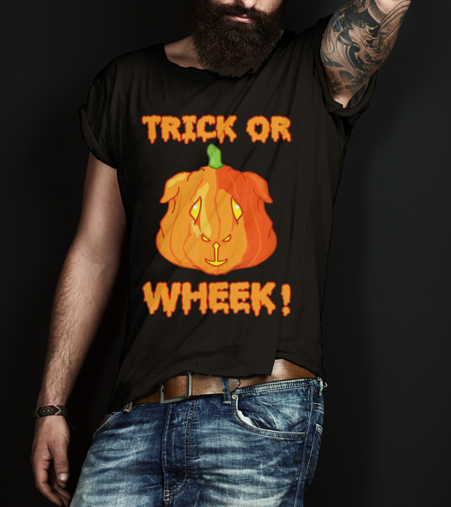 Trick Or Wheek Guinea Pig Jack O Lantern Halloween Fun T-Shirt