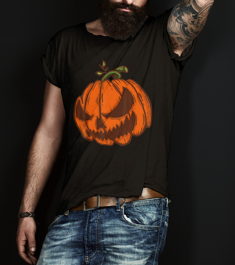 Spooky Halloween Jack O Lantern Pumpkin Face T-Shirt