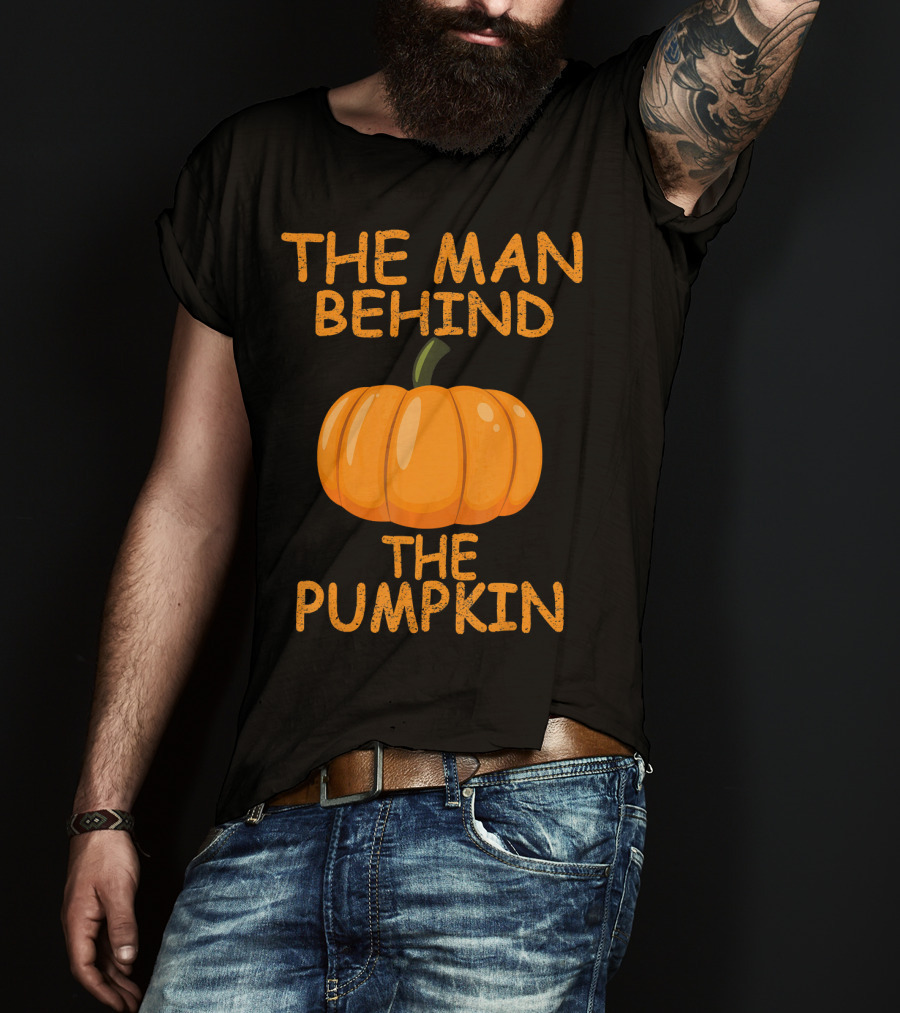 The Man Behind The Pumpkin Funny Halloween Pregnancy T-Shirt