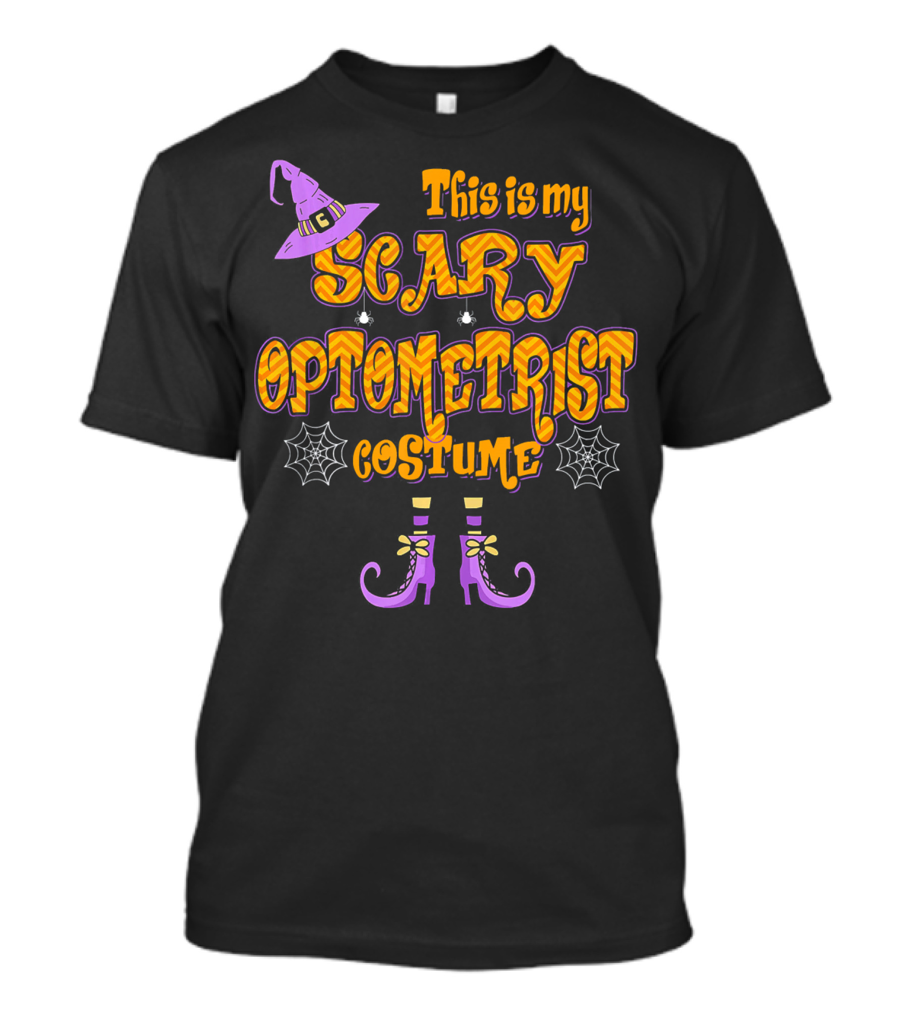 This Is My Scary Optometrist Costume Halloween Witch Hat And Boots T-Shirt