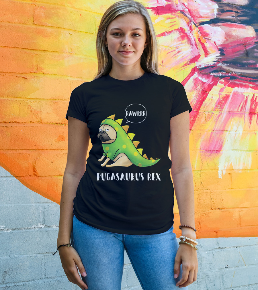 Halloween Pugasaurus Rex Rawrrr Pug T-Shirt