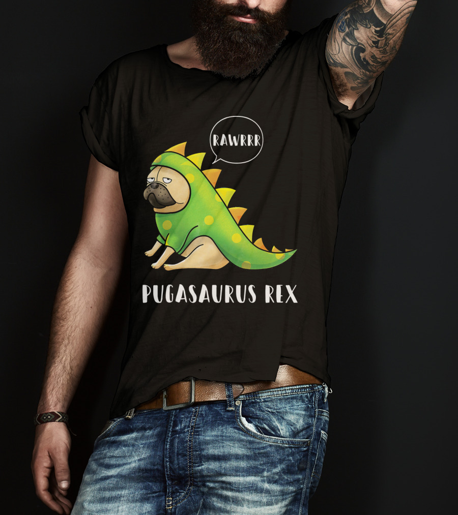 Halloween Pugasaurus Rex Rawrrr Pug T-Shirt