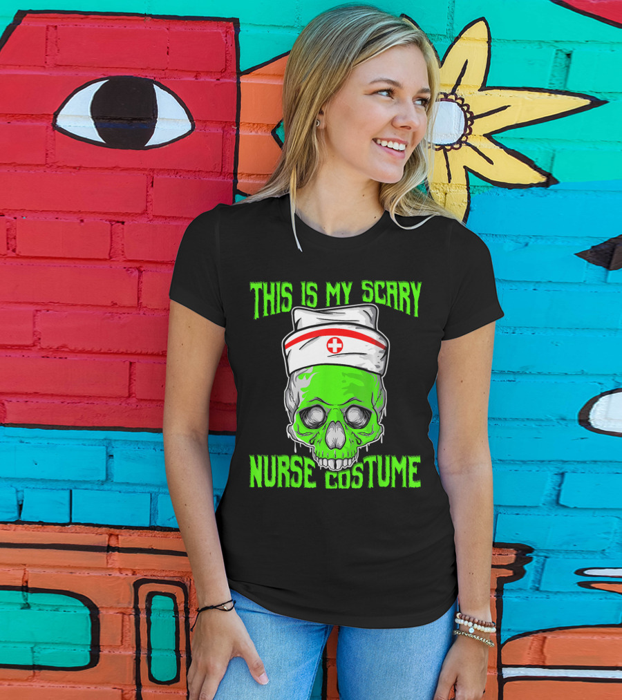 This Is My Scary Green Skeleton Nurse Costume T-Shirt