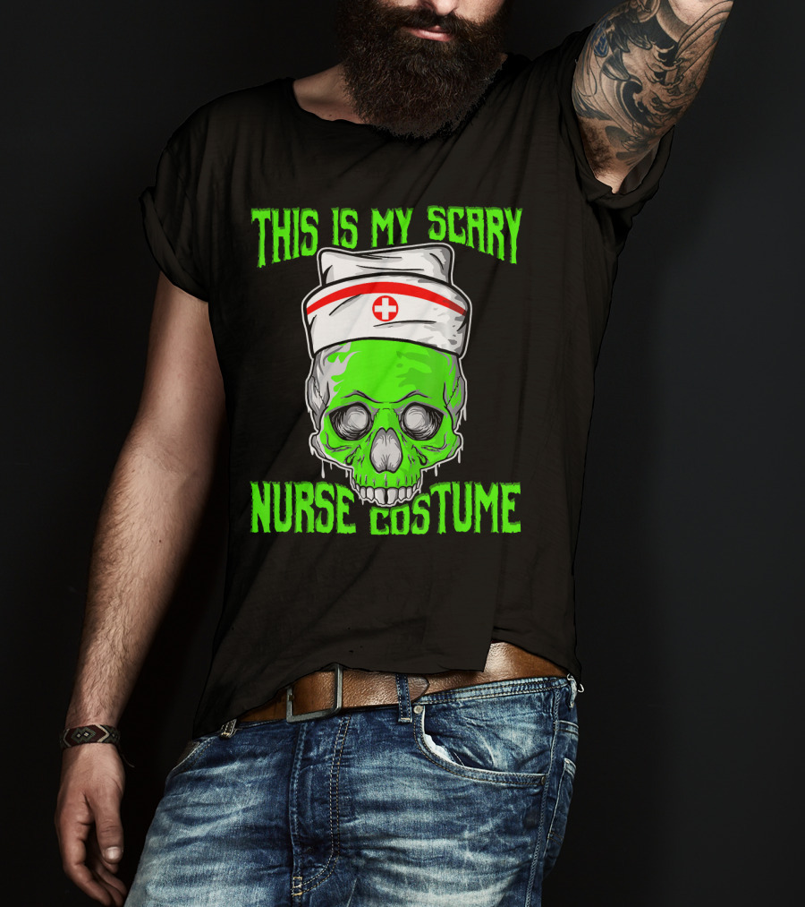 This Is My Scary Green Skeleton Nurse Costume T-Shirt
