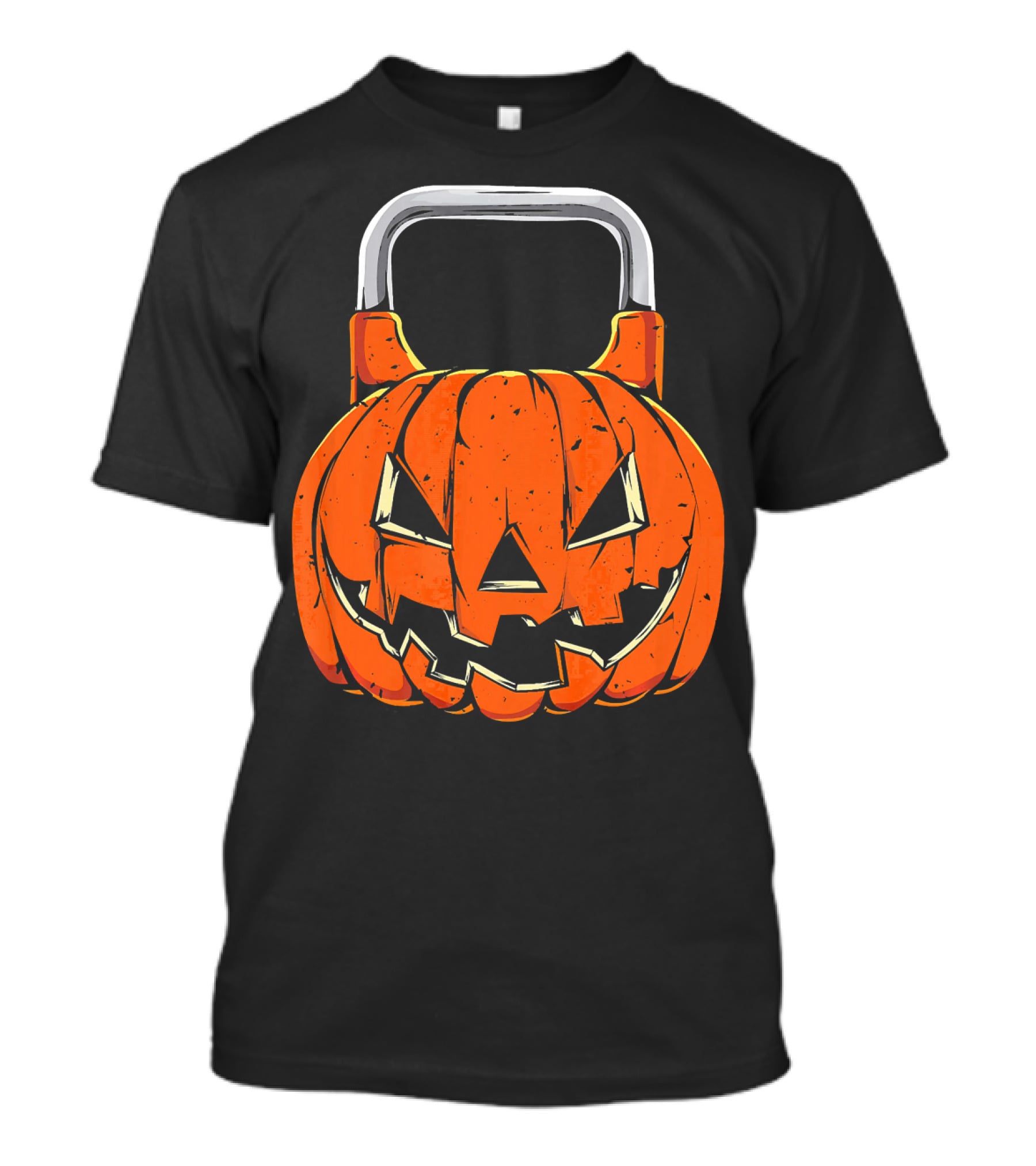 Kettlebell Fitness Gym And Spooky Pumpkin Halloween Workout T-Shirt