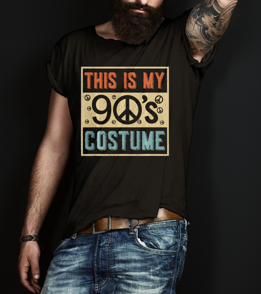 This Is My 90s Costume Peace Sign Halloween 1990 T-Shirt