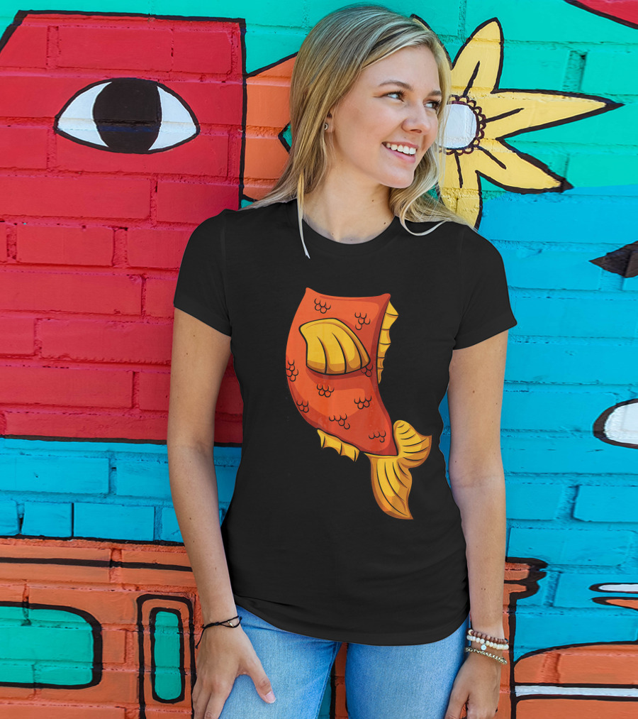 Fish Costume For Halloween Goldfish Tail T-Shirt