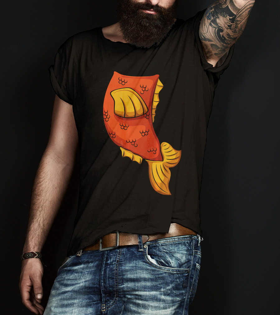 Fish Costume For Halloween Goldfish Tail T-Shirt