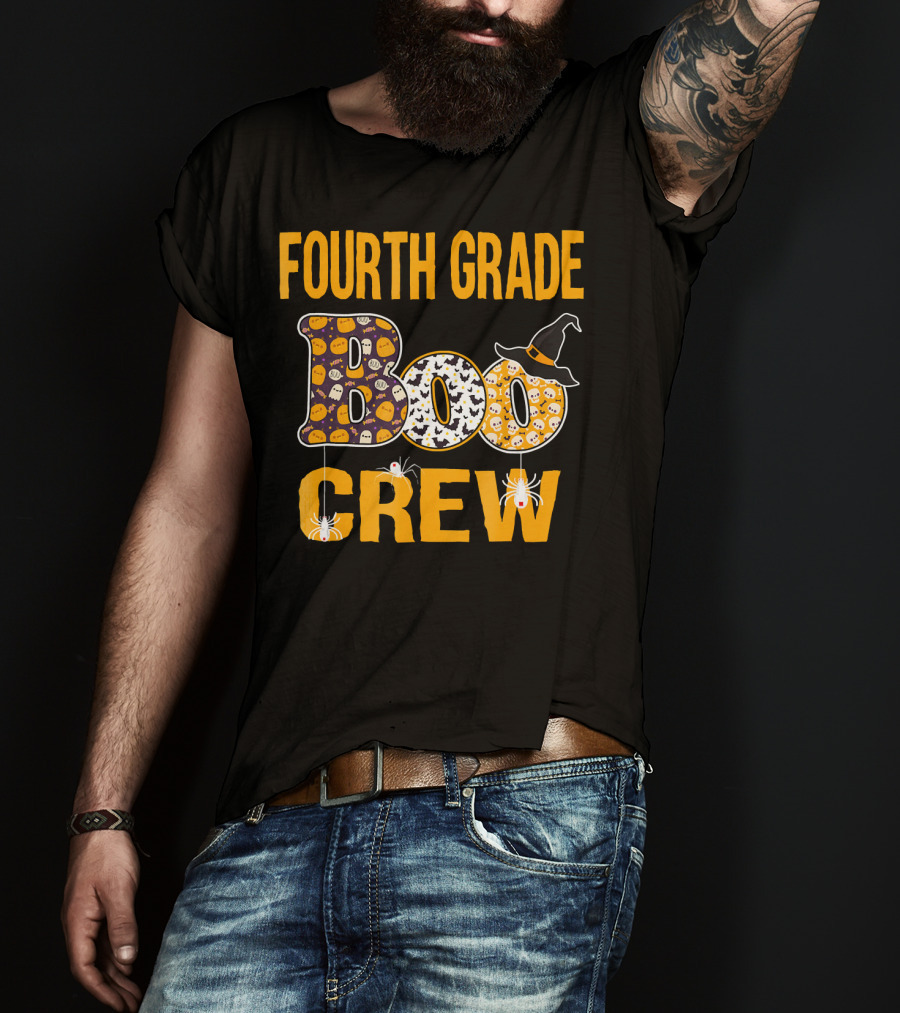 Fourth Grade Boo Crew Halloween Theme Teacher Gift T-Shirt