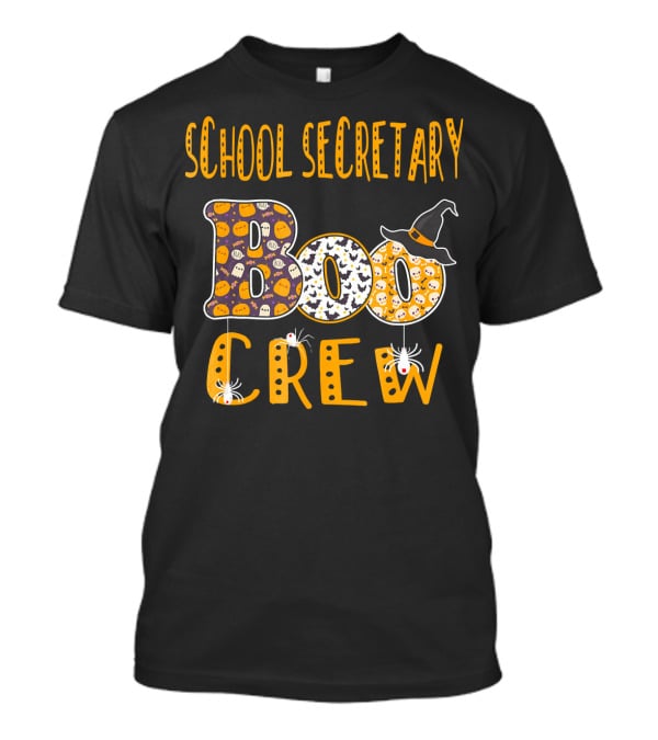 School Secretary Boo Crew Halloween Teacher T-Shirt