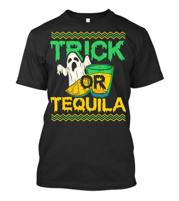 Trick Or Tequila Ghost Lemon Shot Halloween T-Shirt