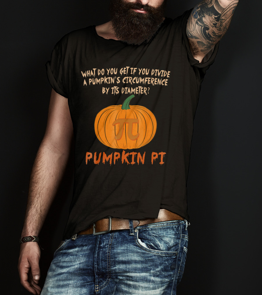 Pumpkin Pi Funny Math Lovers Halloween Pun T-Shirt