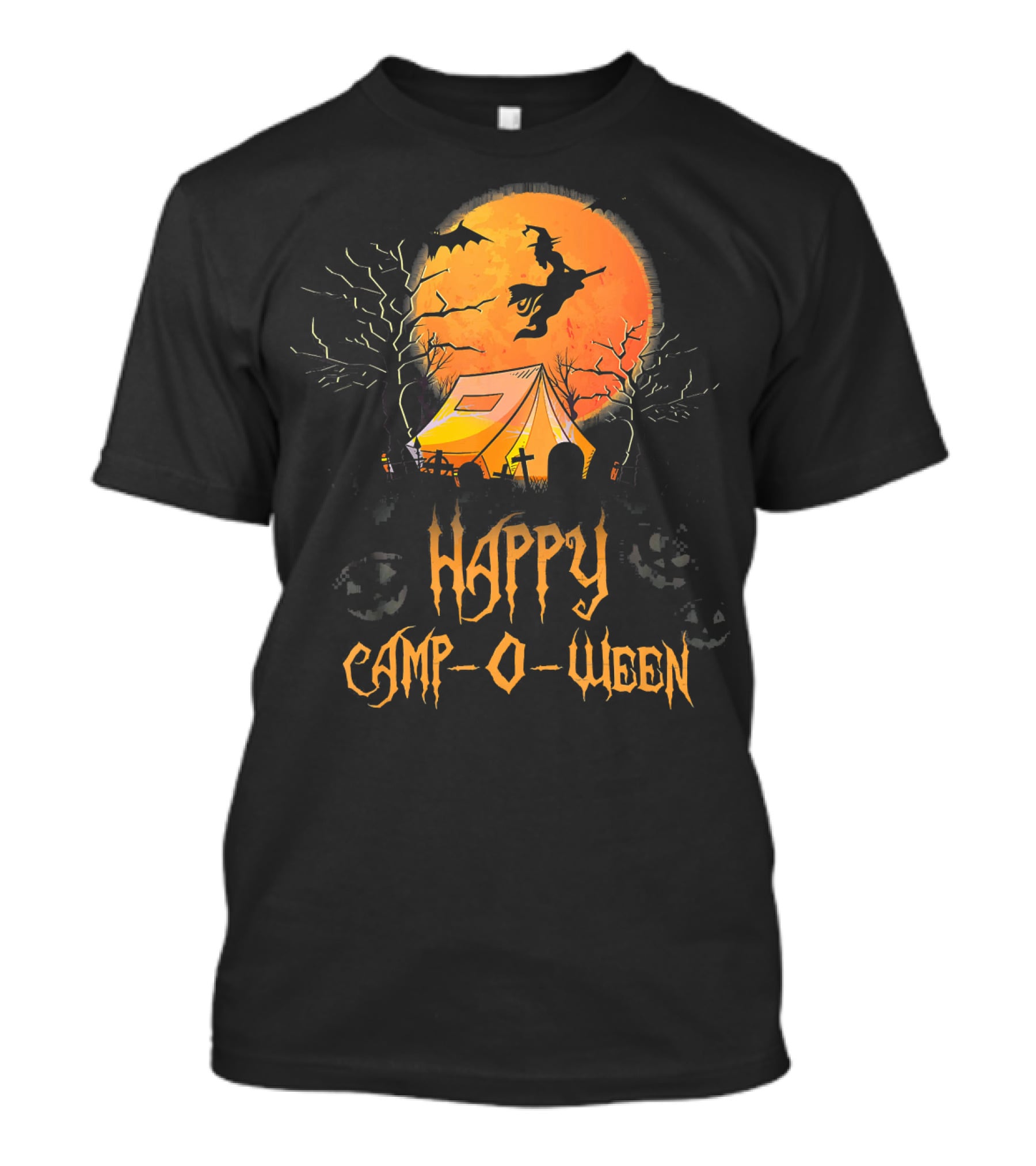 Happy Camp O Ween Halloween Witch Tent Scene T-Shirt