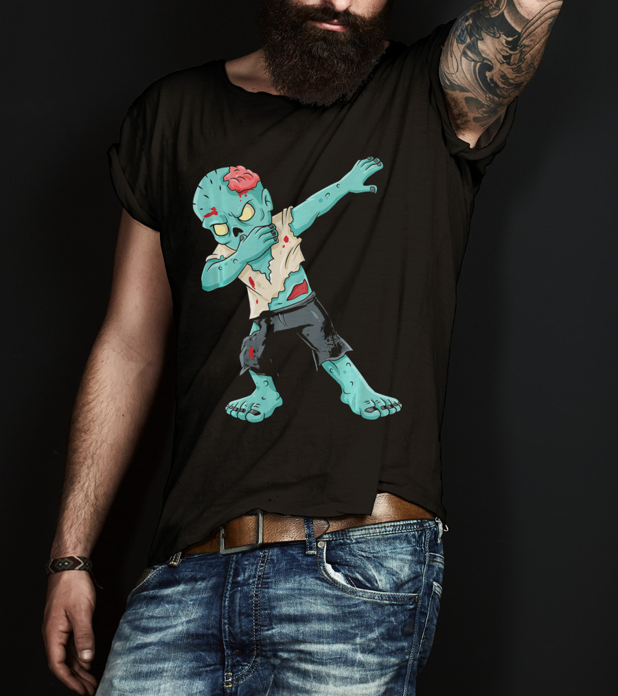 Dabbing Zombie Kid With Exposed Brain T-Shirt
