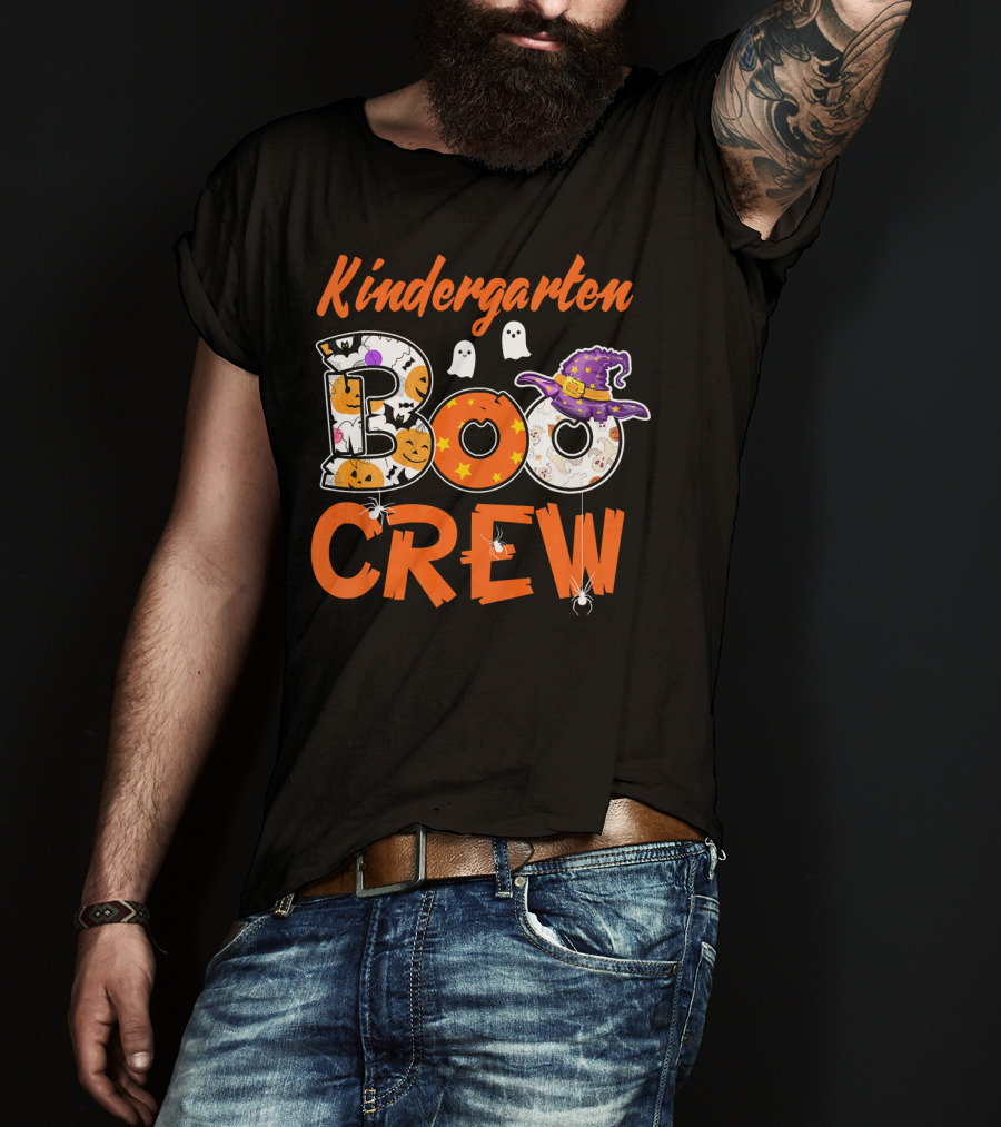 Kindergarten Boo Crew Halloween Party Kids Teacher T-Shirt