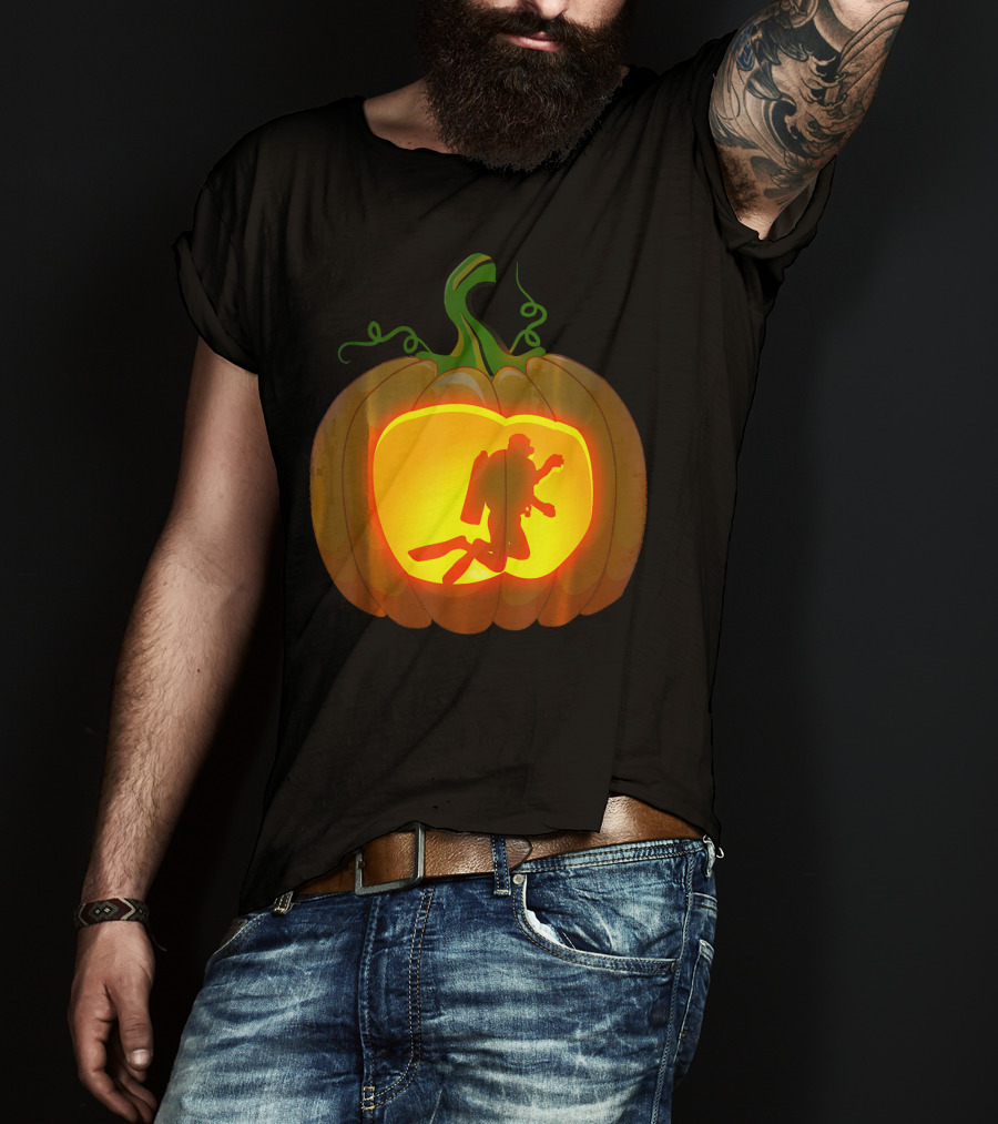 Scuba Diving Pumpkin Carving T-Shirt