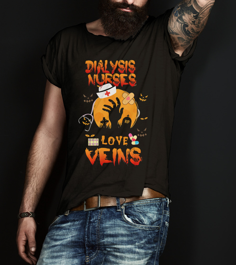 Dialysis Nurses Love Veins Halloween Cosplay T-Shirt